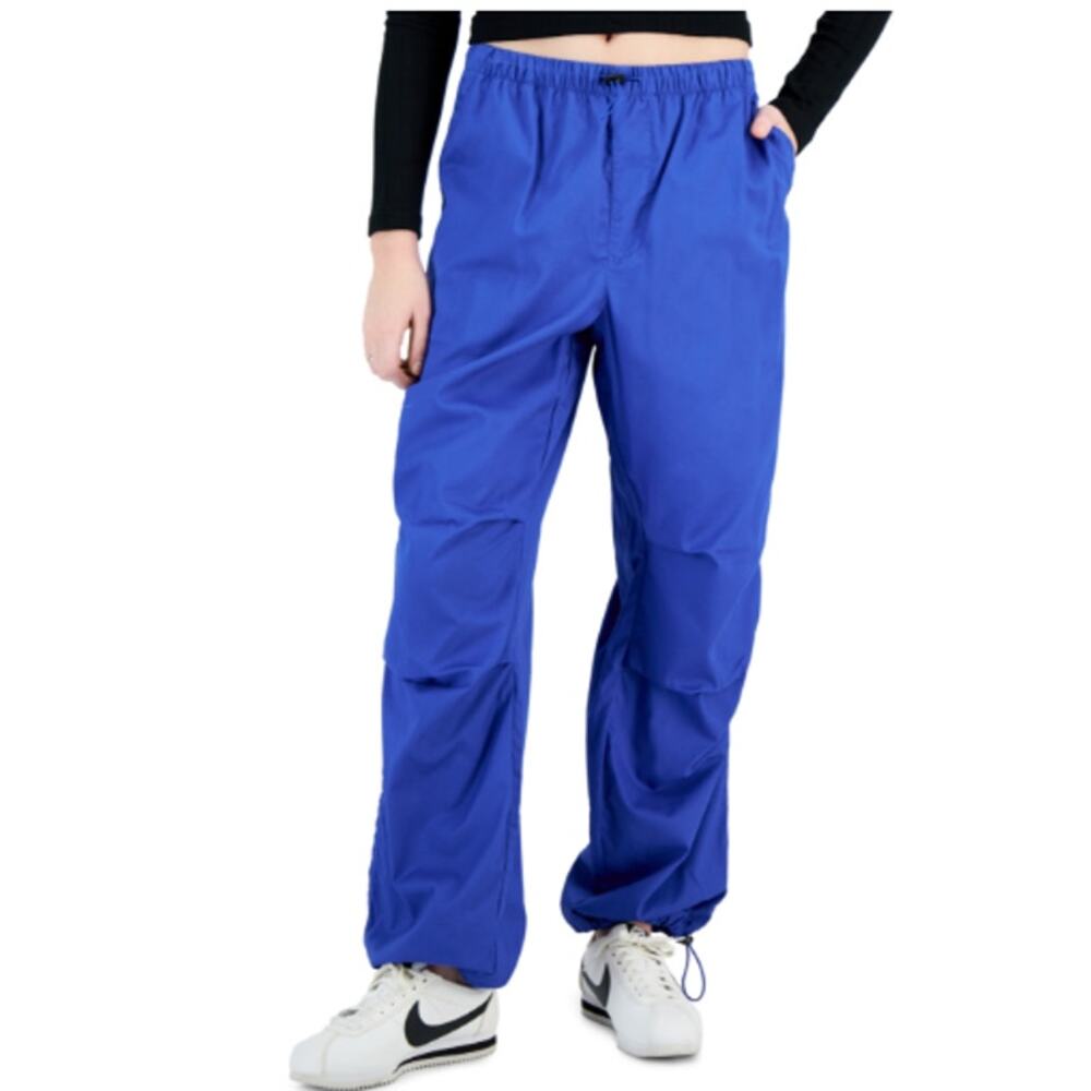 Love, Fire Juniors' Cotton Drawcord-Waist Parachute Pants M
